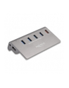 DeLOCK USB 10 Gbps hub with 4 USB Type-A ports + 1 quick charging port, USB hub (grey, incl. power supply) - nr 12