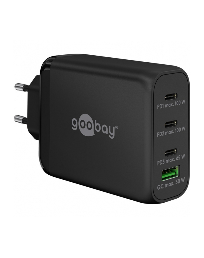 goobay USB-C PD multiport quick charger 100 watts (Kolor: CZARNY, 1x USB-A QC, 3x USB-C PD, GaN technology) główny
