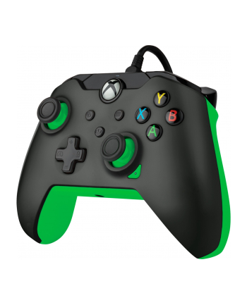 PDP Wired Controller - Neon Black, Gamepad (Kolor: CZARNY/green, for Xbox Series X|S, Xbox One, PC)