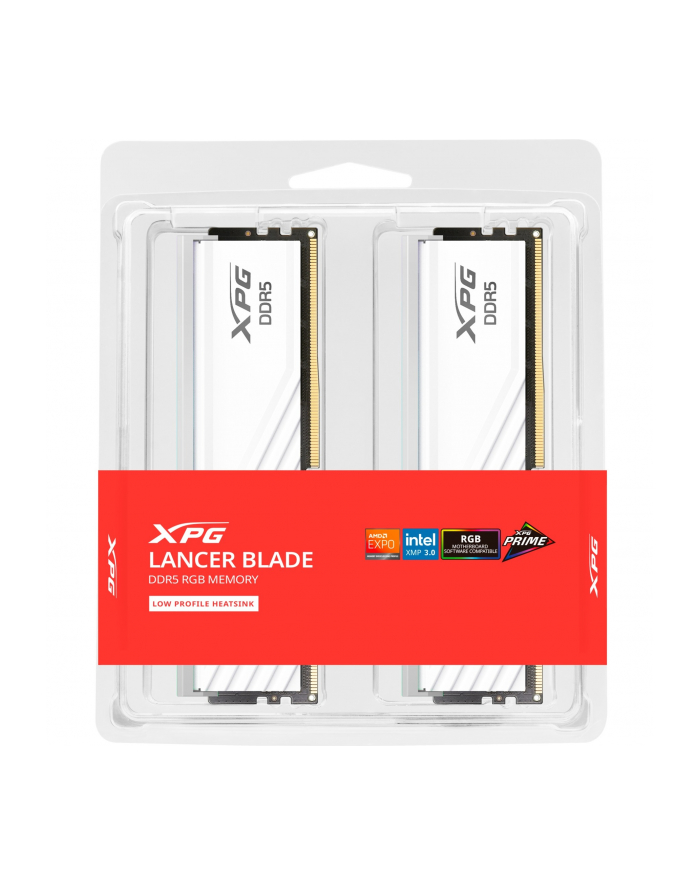 ADATA DDR5 - 48GB - 6400 - CL - 32 (2x 24 GB) dual kit, RAM (Kolor: BIAŁY, AX5U6400C3224G-DTLABRWH, Lancer Blade RGB, INTEL XMP, AMD EXPO) główny