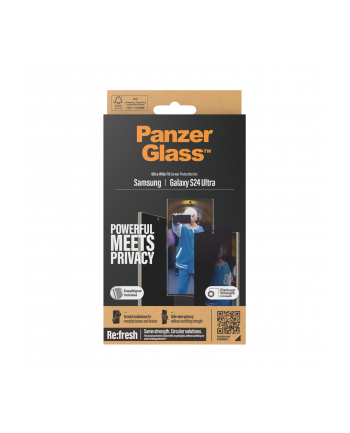 PanzerGlass Privacy Screen Pczerwonyector, Pczerwonyective Film (Transparent, Samsung Galaxy S24 Ultra, EasyAligner)