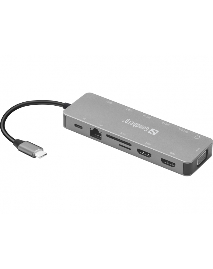 Sandberg USB-C 13-in-1 Travel Dock USB hub - 13 - Srebrny (13645) główny