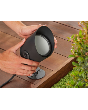 no name HUE LILY XL CZARNY REFLEKTOR OGRODOWY LED 15W 2000-6500K 1050LM RGB WCA IP65 METAL