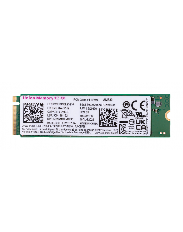 no name Dysk SSD Union Memory AM630 2280 256GB PCI-E  Gen4 x4 NVMe główny