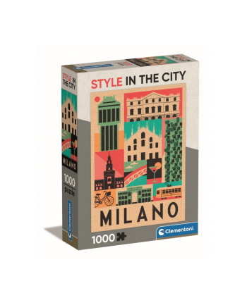 Clementoni Puzzle 1000el Compact Style in the city. Milano Milan 39842