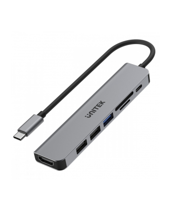 unitek HUB USB-C 7w1 Aluminium PD 100W , 5 Gbps , HDMI 4K