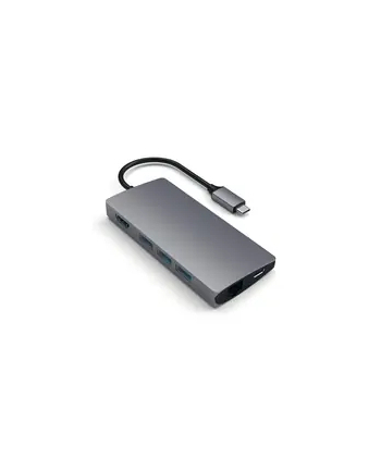 Satechi Multiport Ethernet V2 Hub Ucb-C / Ethernet/3Xusb 3.0/Hdmi/Usb-C (Pd)/Sd/Microsd Space Gray (STTCMA2M)