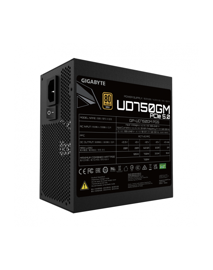 Gigabyte Ud750Gm Pg5 750 Wat 120 Mm 80 Plus 80+ Gold (GPUD750GMPG5) główny