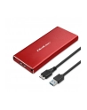 qoltec Obudowa | kieszeń na dysk M.2 SSD | SATA | NGFF | USB 3.0 | Superspeed 5Gb/s | 2TB | Czerwona - nr 1