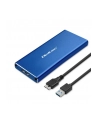 qoltec Obudowa | kieszeń na dysk M.2 SSD | SATA | NGFF | USB 3.0 | Superspeed 5Gb/s | 2TB | Niebieska - nr 1