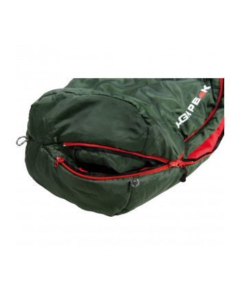 High Peak Mummy Sleeping Bag Black Arrow ECO (dark green/red)