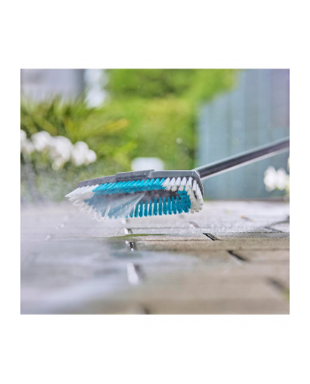 GARD-ENA Cleansystem handle brush hard, washing brush (grey/turquoise, working width 27cm)