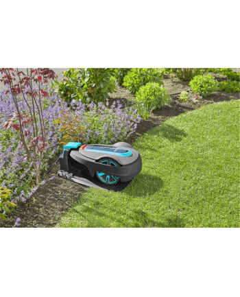 GARD-ENA robotic lawnmower smart SILENO city 400m? set (grey/turquoise, Li-ion battery 2.0Ah, with smart gateway, LONA technology)