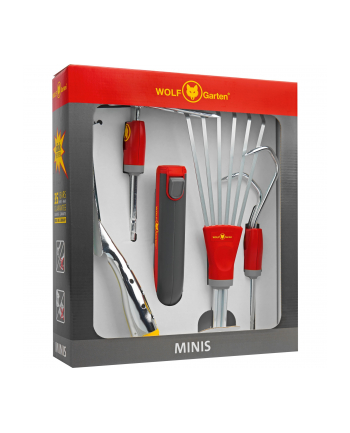 WOLF-Garten multi-star mini set P 262, 5-piece garden set (red/grey)