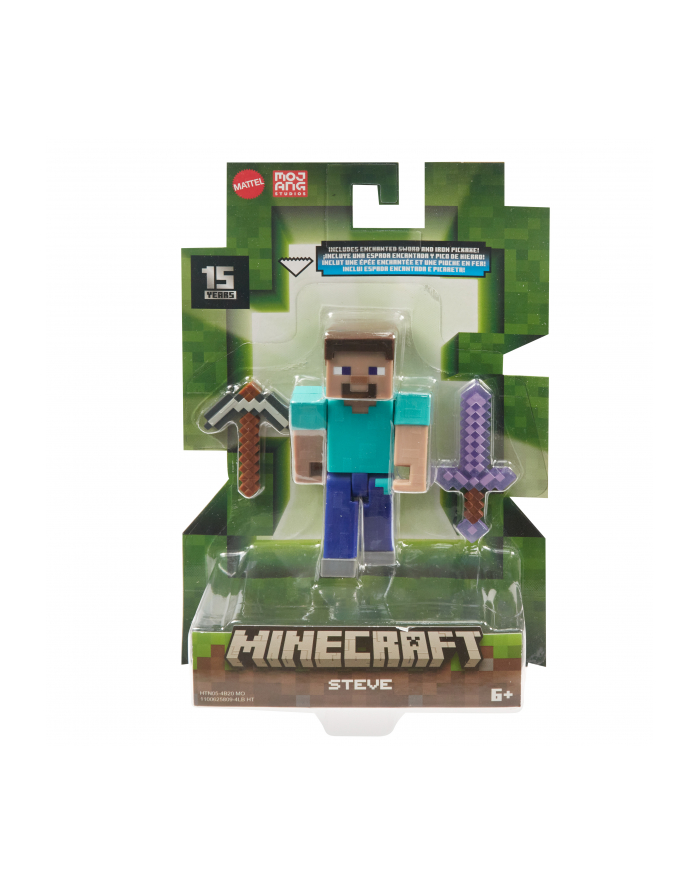 Mattel Minecraft 8 cm Figure Steve, toy figure główny