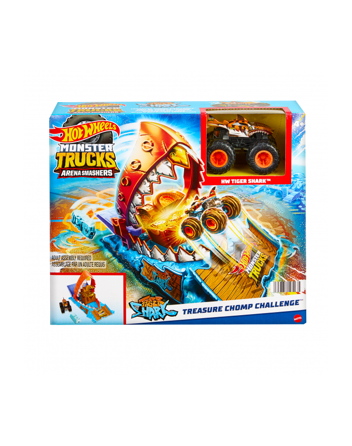 Hot Wheels Monster Trucks Arena Smashers: Entry Challenge - Tiger Shark Treasure Chomp Challenge, toy vehicle główny
