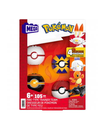 megabloks Mattel MEGA Pokémon 4 Fire-Type Pokémon Sets, Construction Toys