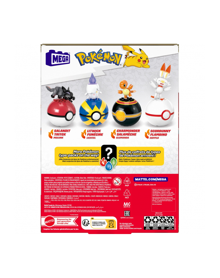 megabloks Mattel MEGA Pokémon 4 Fire-Type Pokémon Sets, Construction Toys główny