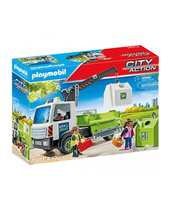 PLAYMOBIL 71431 City Action waste glass truck with container, construction toy