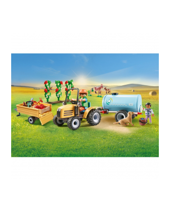 PLAYMOBIL 71442 Country tractor with trailer and water tank, construction toy