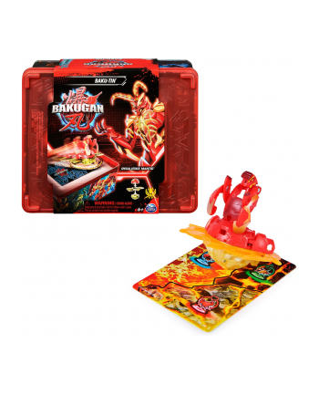 spinmaster Spin Master Bakugan 2023 Baku-Tin with Special Attack Mantid, Skill Game (with Storage Box, Action Figure and Trading Cards)