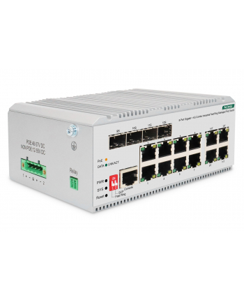 Digitus Industrial 8+4 L2 zarządzalny Gigabit Ethernet PoE Swi 8 Port PoE GE RJ45 4 Port GE SFP (DN651139)