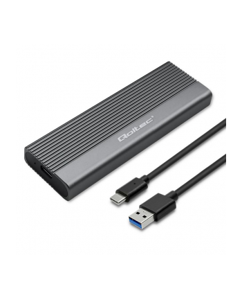 Obudowa/kieszeń Qoltec na dysk SSD M.2 | SATA | NGFF | USB-C | | Super speed 6Gb/s | 2TB | Szary