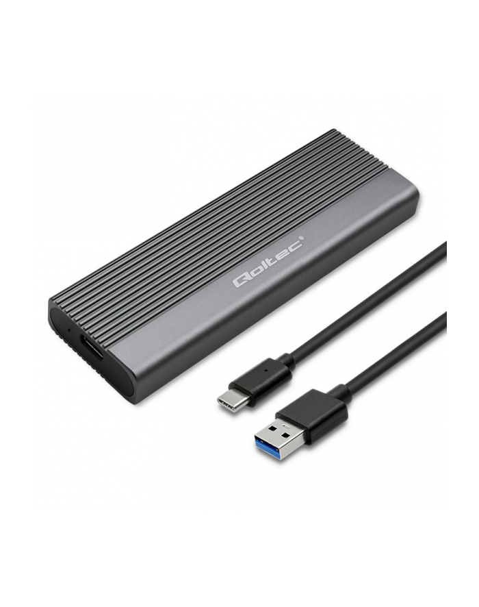 Obudowa/kieszeń Qoltec na dysk SSD M.2 | SATA | NGFF | USB-C | | Super speed 6Gb/s | 2TB | Szary główny