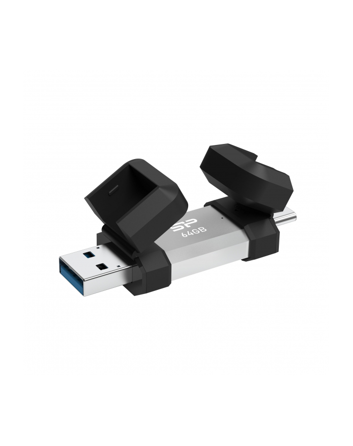 Pendrive Silicon Power Mobile C51 64GB USB-A USB 3.2 Typ-C 120 MB/s Srebrny główny