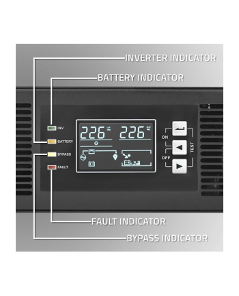 Zasilacz awaryjny UPS Qoltec do RACK | 1kVA | 1000W | Power Factor 1.0 | LCD | On-line