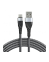 Kabel przewód pleciony USB - USB-C / Typ-C everActive CBB-2CG 200cm z obsługą szybkiego ładowania do 3A szary - nr 1