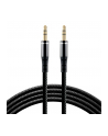 Kabel przewód silikonowy audio AUX wtyk - wtyk jack 3.5 mm stereo 100cm everActive CBS-1JB czarny - nr 1