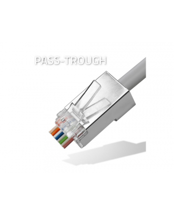 Wtyk QOLTEC przelotowy złącze RJ45 | CAT6 | FTP | Pass Through | Pozłacane styki | 100 sztuk