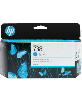 HP INC Atrament HP Ink/HP 738 130-ml Cyan DesignJet Ink