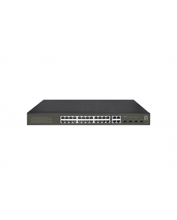 Levelone Ges 2128P Łącza Sieciowe Zarządzany L2 Gigabit Ethernet (10 100 1000) Obsługa Poe Czarny (GES2128P)