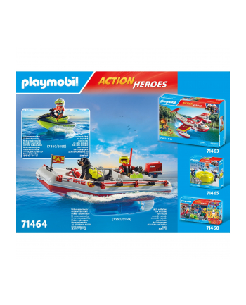 PLAYMOBIL 71464 City Action Fire Boat with Aqua Scooter, construction toy