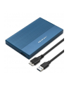 qoltec Obudowa | Kieszeń na dysk SSD HDD 2.5' | SATA | USB 3.0 | Super  speed 5Gb/s | 2TB | Niebieskia - nr 1
