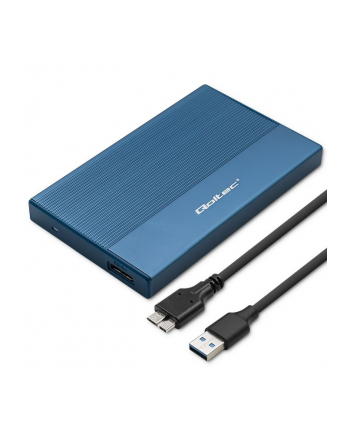 qoltec Obudowa | Kieszeń na dysk SSD HDD 2.5' | SATA | USB 3.0 | Super  speed 5Gb/s | 2TB | Niebieskia