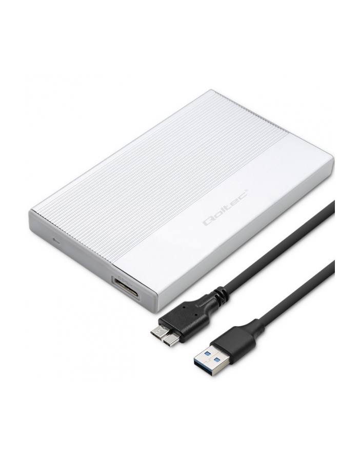 qoltec Obudowa | Kieszeń na dysk SSD HDD 2.5 cala| SATA | USB 3.0 | Super  speed 5Gb/s | 2TB | Srebrna główny