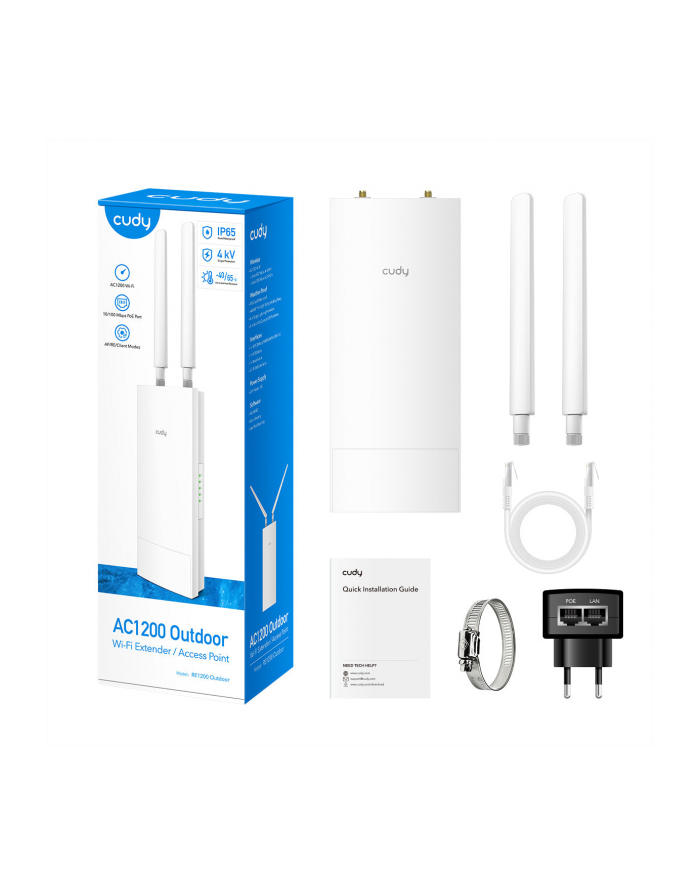 cudy Zewnętrzny Punkt dostępu RE1200 Outdoor WiFi Repeater AC1200 Wzmacniacz WiFi główny