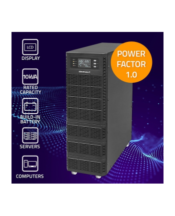 qoltec Zasilacz awaryjny UPS 10kVA | 10000W | Power Factor 1.0 | LCD |  EPO | USB | On-line