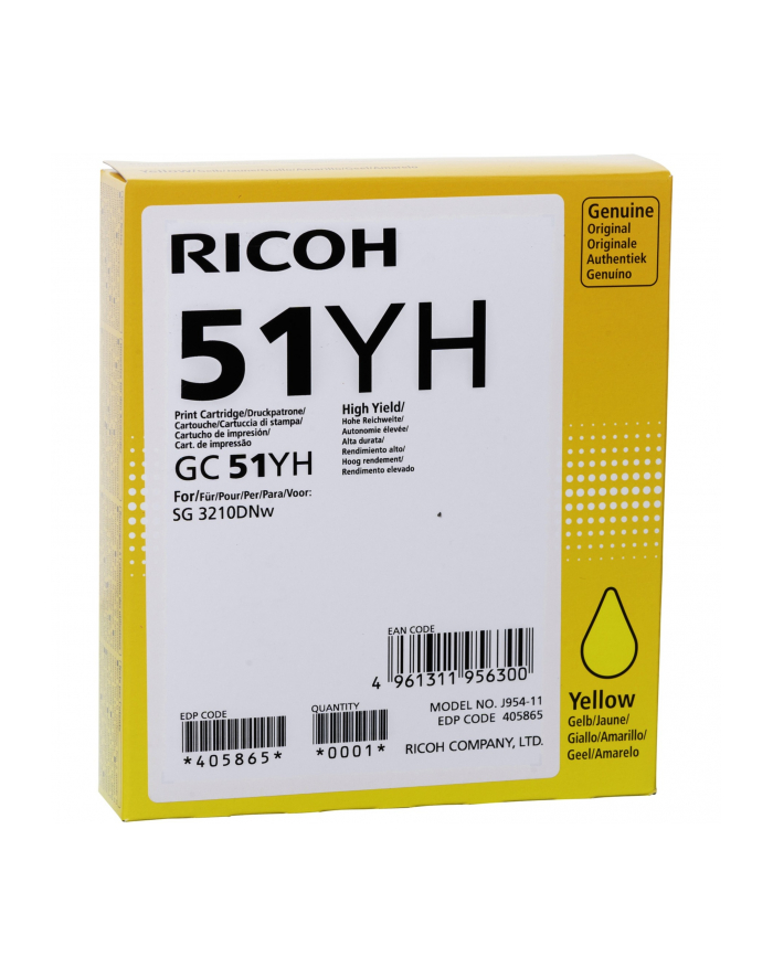 Ricoh Tusz do SG 3210DNw | GC51Y 2,5tys. (405865) Yellow (69853) główny