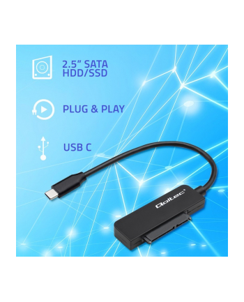 qoltec Adapter SATA | Przejściówka na dysk SSD HDD 2.5' | USB-C | Super speed 5Gb/s | 2TB