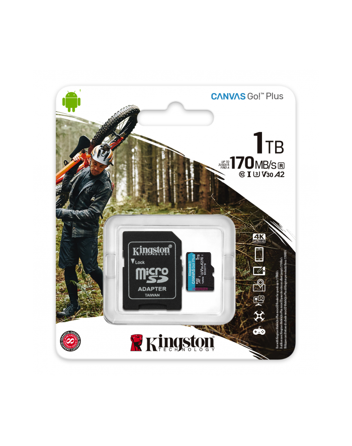 KINGSTON 1TB microSDXC Canvas Go Plus 170R A2 U3 V30 Card + ADP główny