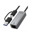 unitek Adapter USB-A/C 3.1 GEN1 RJ45, 2,5 Gbps, U1313C - nr 1