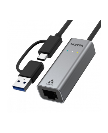 unitek Adapter USB-A/C 3.1 GEN1 RJ45, 2,5 Gbps, U1313C