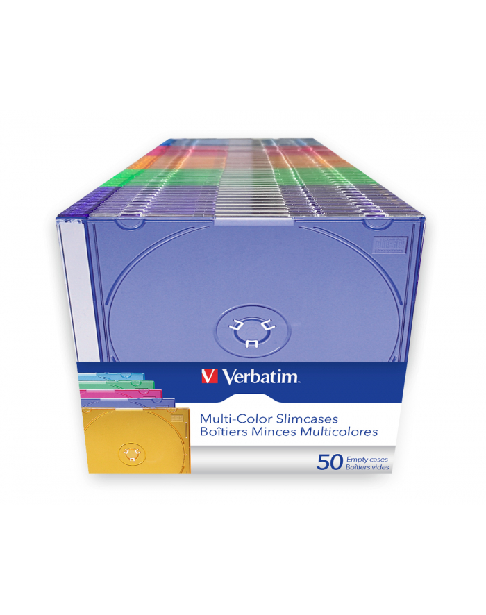 VERBATIM EMPTY SLIM JEWEL CASE 50 PACK MULTI COLOUR główny
