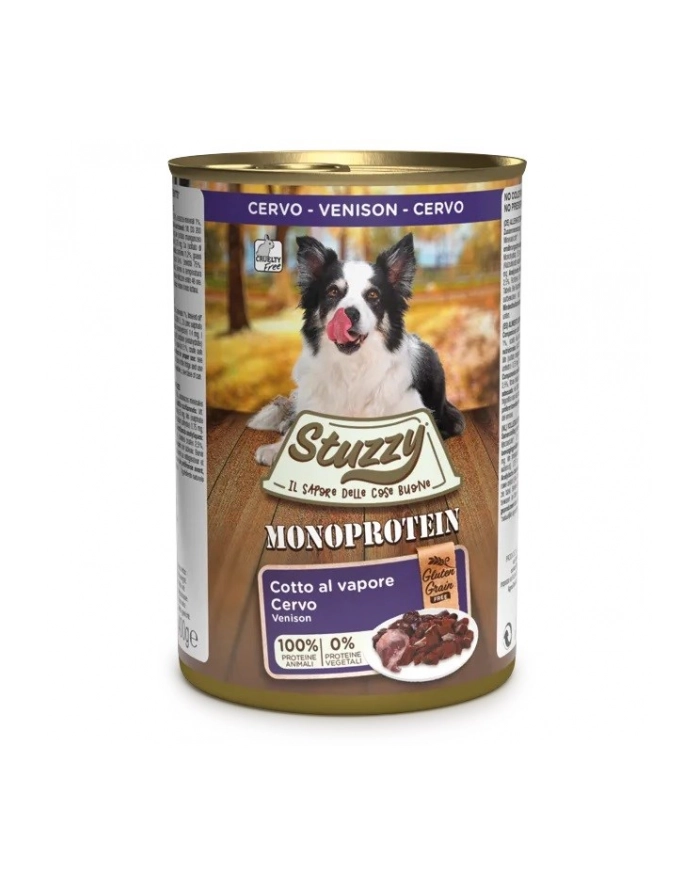 agras pet foods STUZZY dla psów Monopczerwonyein Dziczyzna 400g główny