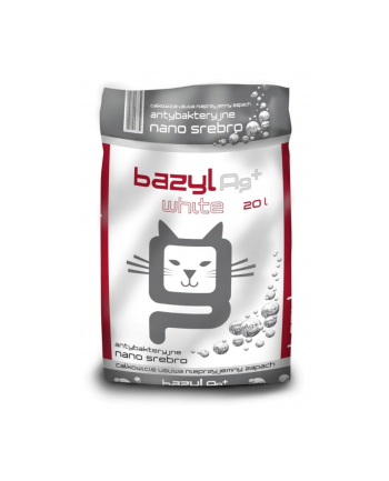 Bazyl Bentonit Super Premium Ag+ Compact White - żwirek dla kota 20 l