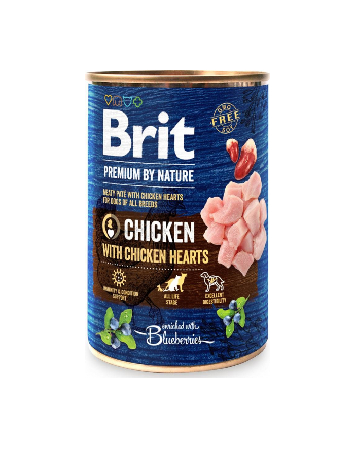 BRIT Premium By Nature Kurczak i serca puszka 400g główny